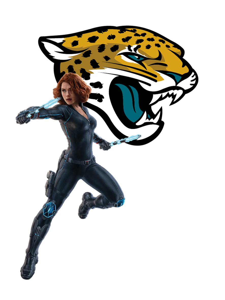 Jacksonville Jaguars Black Widow Logo vinyl decal